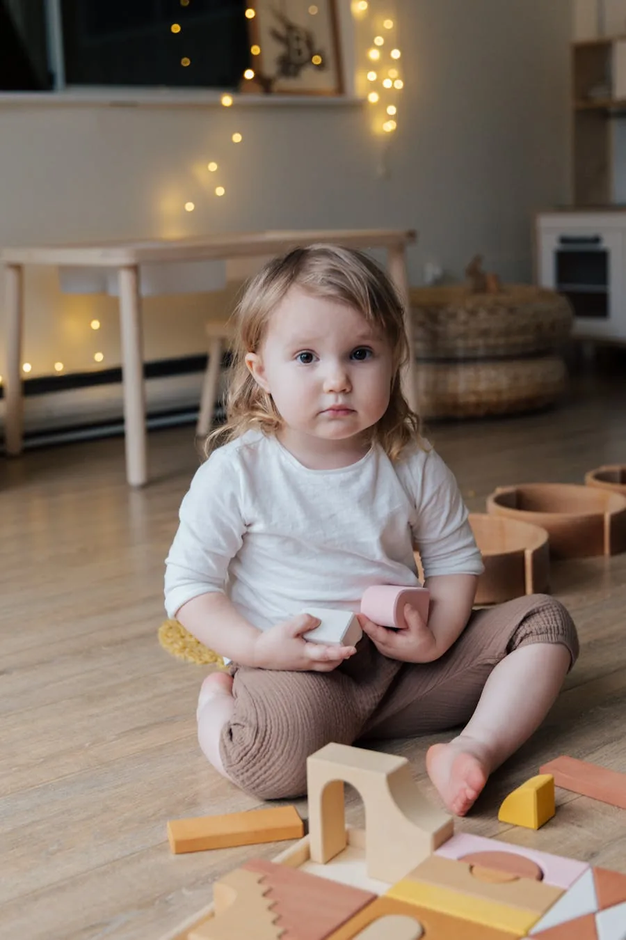 Toddler exploring quietly